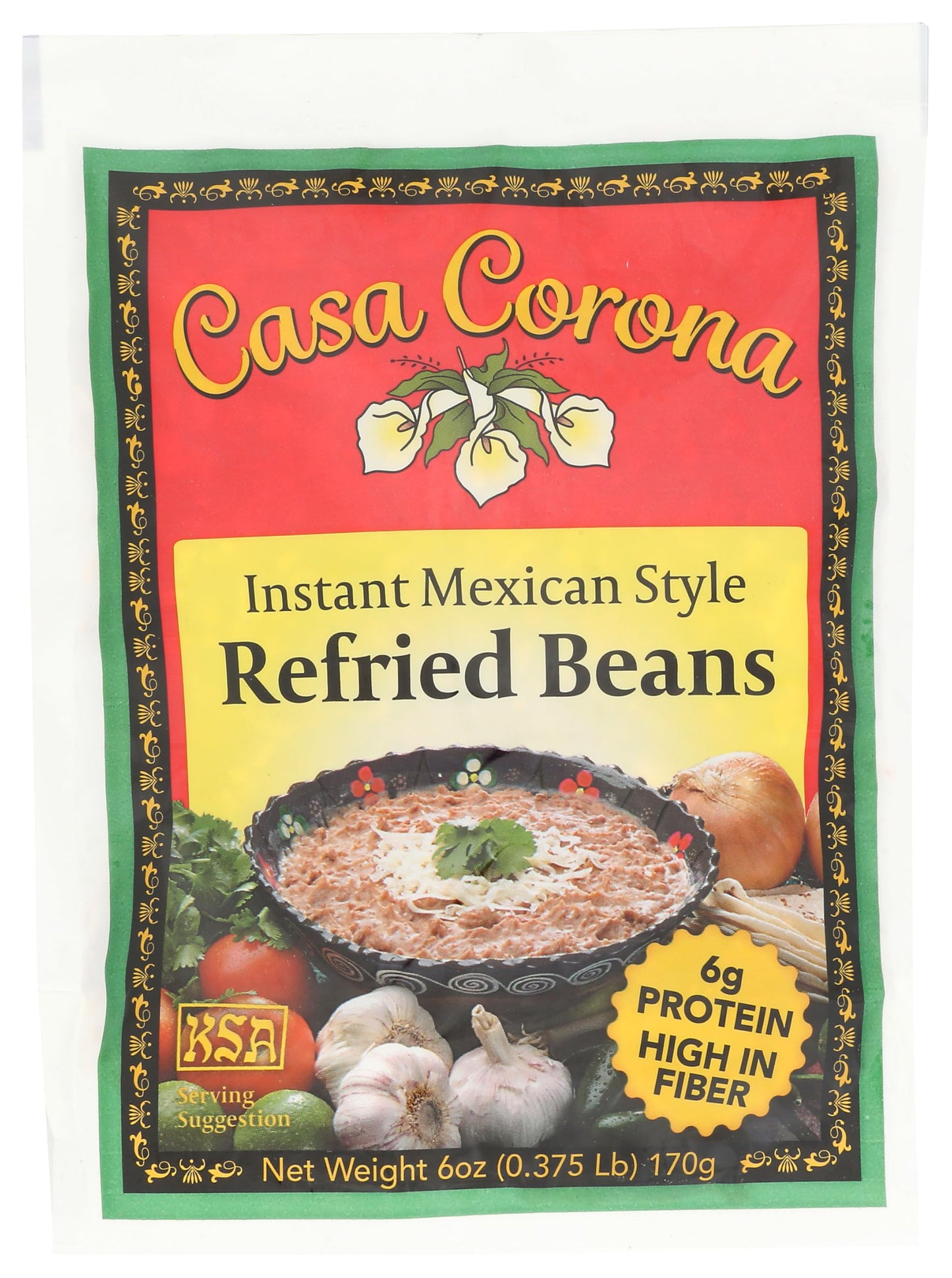 na Refried Beans - Instant Mexican Style Refried Pinto Beans - 3 Bags - 6 Oz Each