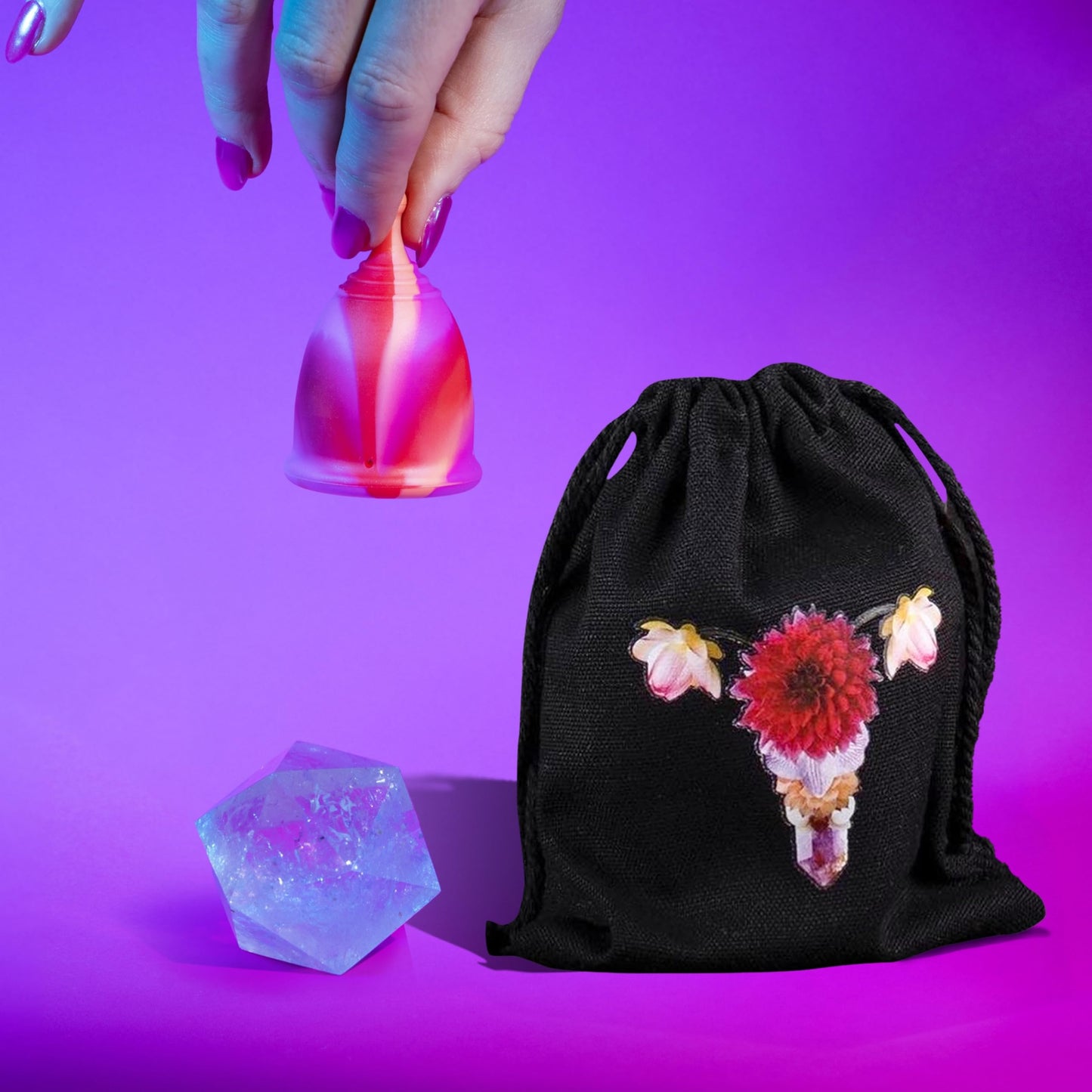 Reusable Menstrual Cup -100% Medical Grade Silicone - No Metals or Toxins - Soft & Comfortable Period Care - Leak Free - 10 Hours of Protection - Size AA-Rose Rage