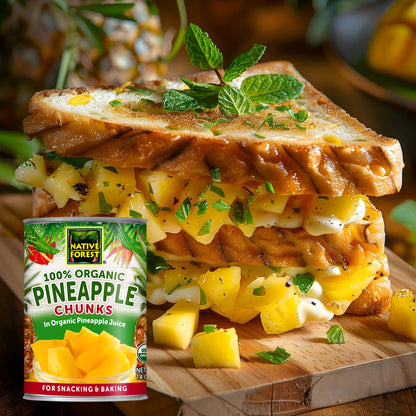 Native Forest Organic Pineapple Chunks - Canned Pineapple Chunks in Juice, Canned Fruit - 14 Ounce (Pack of 6)