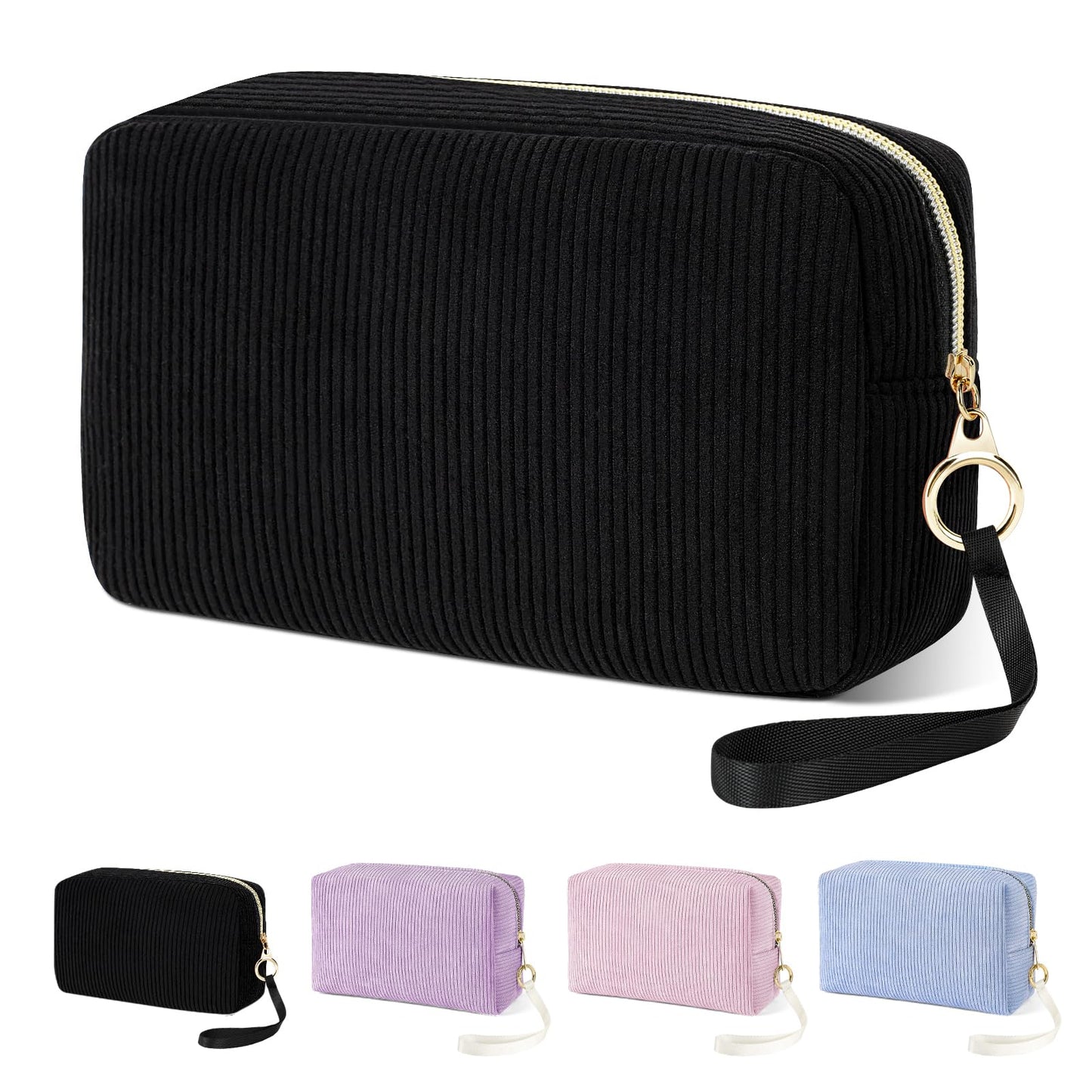 Tampon Holder for Purse, Corduroy Period Bag Sanitary Napkin Storage Bag for Girls Womens, Portable Feminine Emergency Pad Period Pouch(Black)