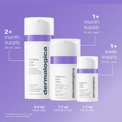 Dermalogica Stabilizing Repair Cream, Face Moisturizer for Sensitive Skin with Cica - Strengthens, Soothes, and Repairs Skin Barrier
