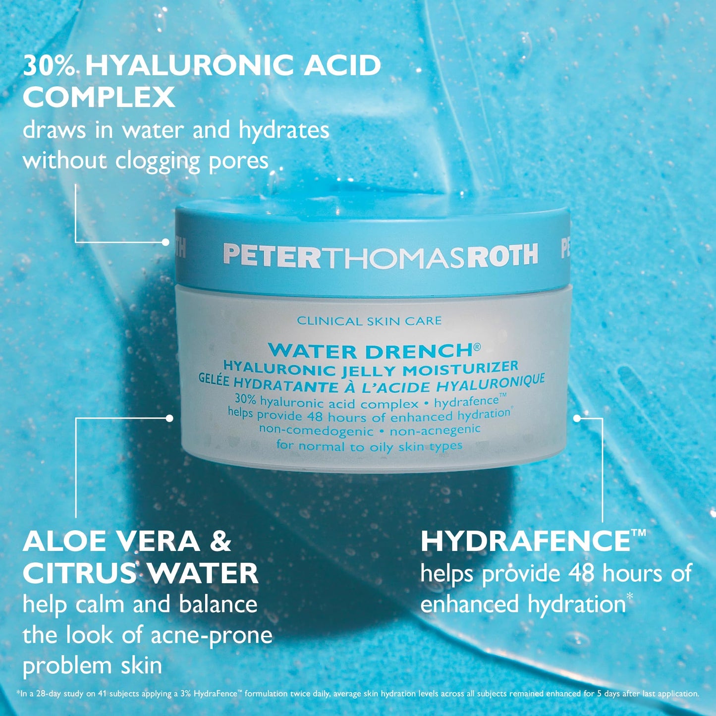 Peter Thomas Roth | Water Drench® Hyaluronic Jelly Refillable Moisturizer | Hyaluronic Acid Cloud Cream, For Normal to Oily Skin, Fragrance-Free, Non-Comedogenic, Acne-Safe Moisturizer