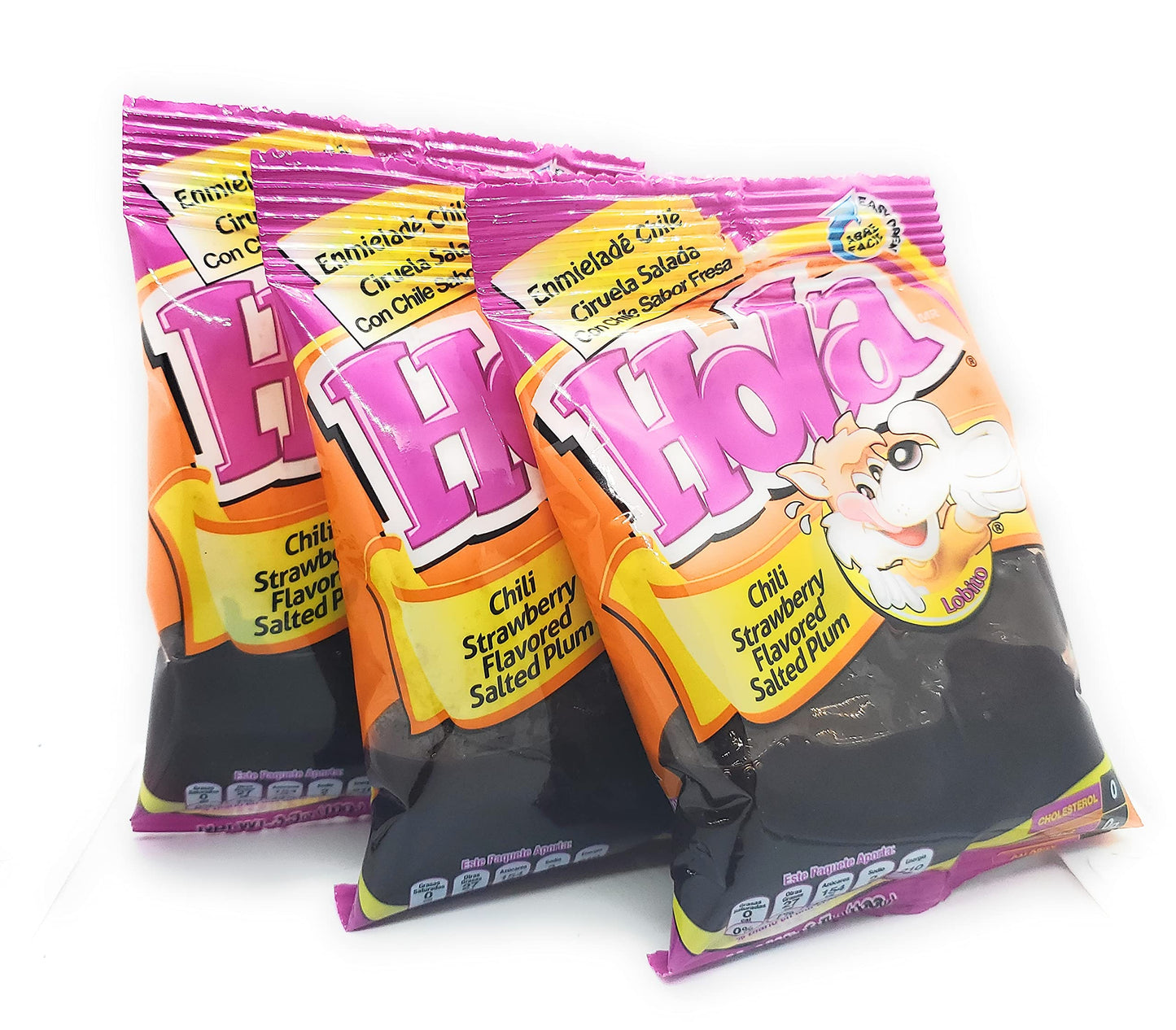 Salado Enmielado con Chile - Saladulces HOLA Lobito - Strawberry Flavored Salted Plums - 3.5 oz - 3 units