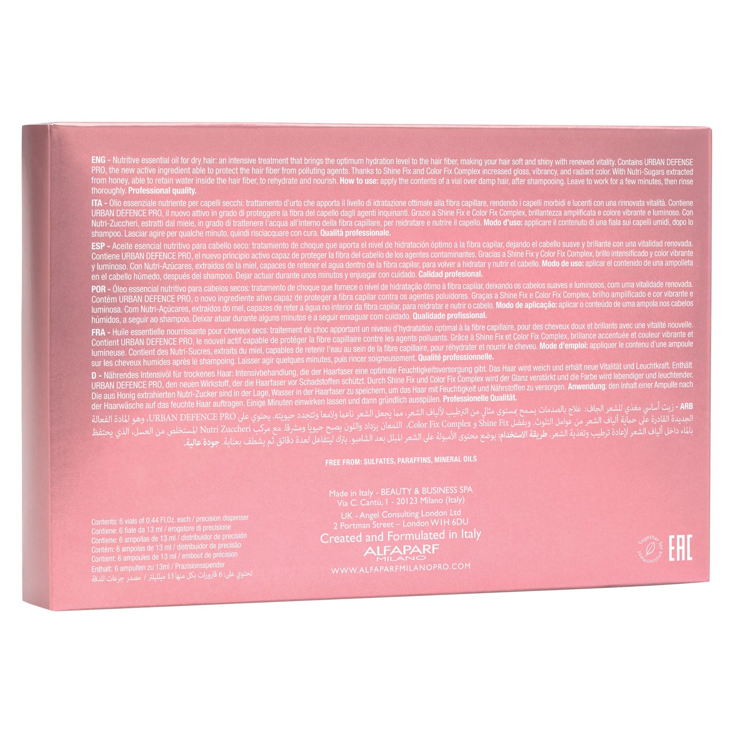 ALFAPARF MILANO Alfaparf Milano Semi Di Lino Hair Oil For And Includes 6 Vials Professional Salon Quality 2 64 Fl Oz