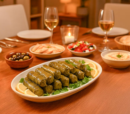 TAZAH California Style Turkish Grape Leaves in Jar – Vegan & Vegetarian – Perfect for Dolmas (Stuffed Grape Leaves) – Tender & Delicious – Net 32oz (Drained 16oz)