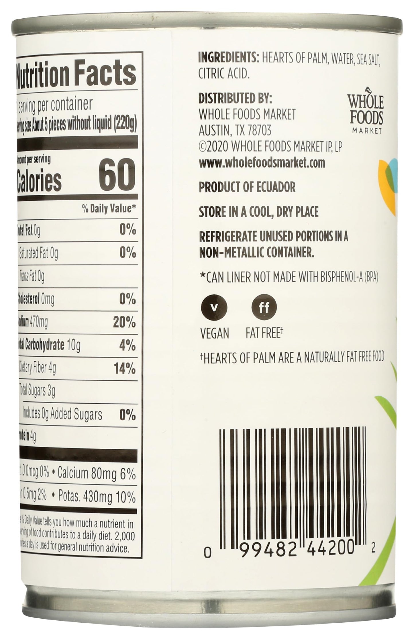 365 by Whole Foods Market, Whole Hearts Of Palm, 14.1 Ounce