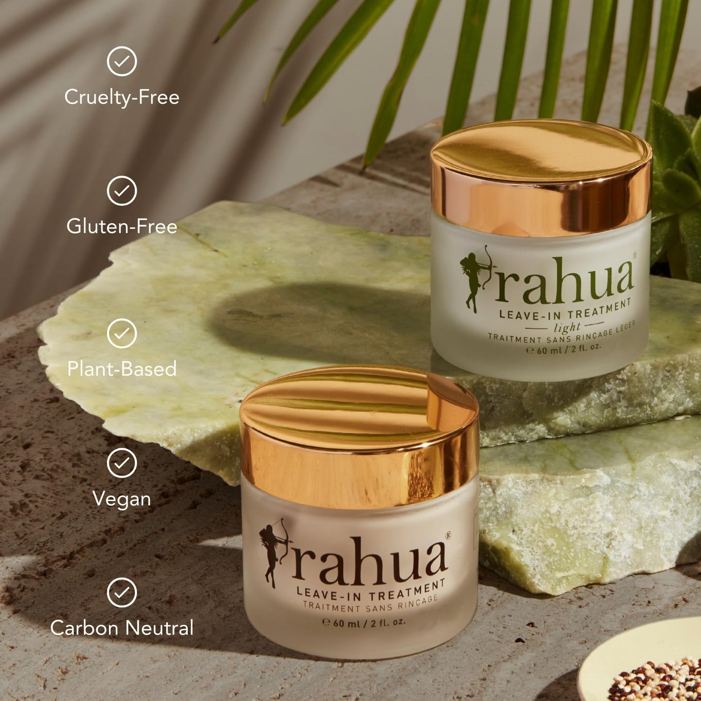 Rahua Leave-In Treatment, Light, Vegan Leave In Conditioner & Heat Protectant for Fine Hair, Frizz Control, Hair Moisturizer Oil, Quinoa, Sunflower Seed Oil, and Yerba Mate, 2 Fl Oz