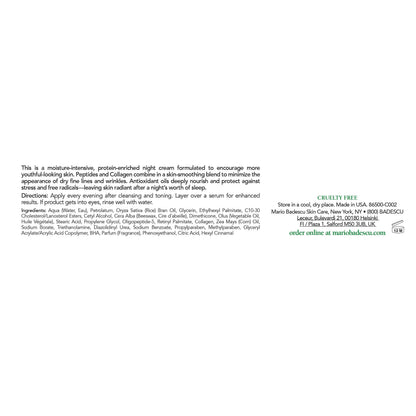 Mario Badescu Protein Night Cream for Dry and Sensitive Skin, Anti Aging Face Cream with Peptides, Collagen & Vitamins A & E, Reduces Wrinkles, Face Moisturizer for Women and Men, 1 OZ