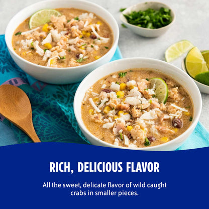 Chicken of the Sea Wild Caught White Crab Meat, 6 oz Cans, 12-Count – High Calcium, High Protein Canned Crab Meat – Delicious & Nutritious, Perfect for Dips, Soups, & More