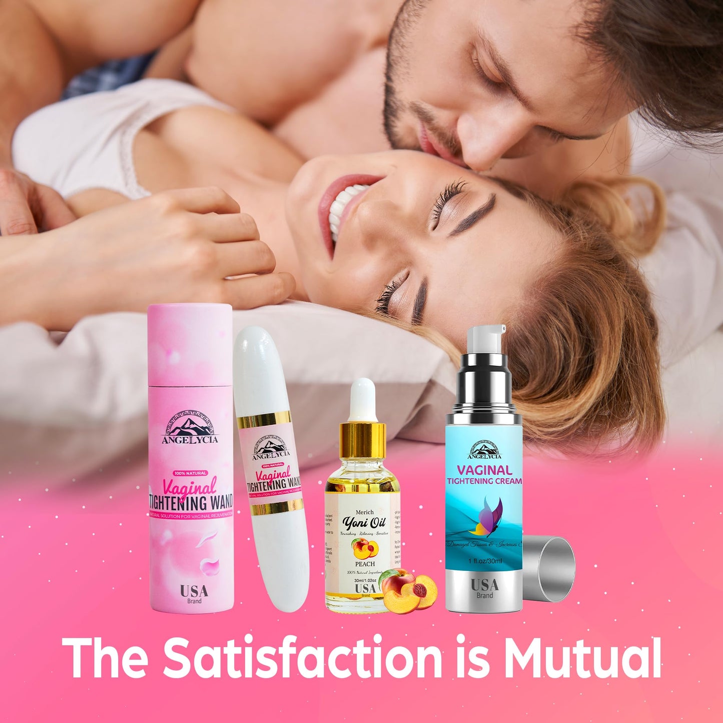 ANGELYCIA Ultimate Feminine Rejuvenation Trio: Wand, Yoni and Cream for Vaginal Tightening, Rejuvenation, Effective Vaginial Tightening Cream, Coochie Tightener Wand and Feminine Yoni Oil