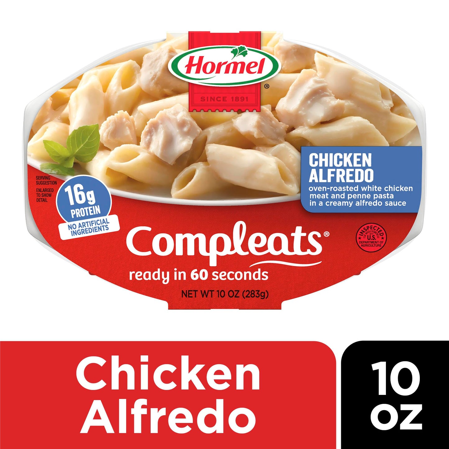 HORMEL COMPLEATS Chicken Alfredo Microwave Tray, 10 oz. (6 Pack)