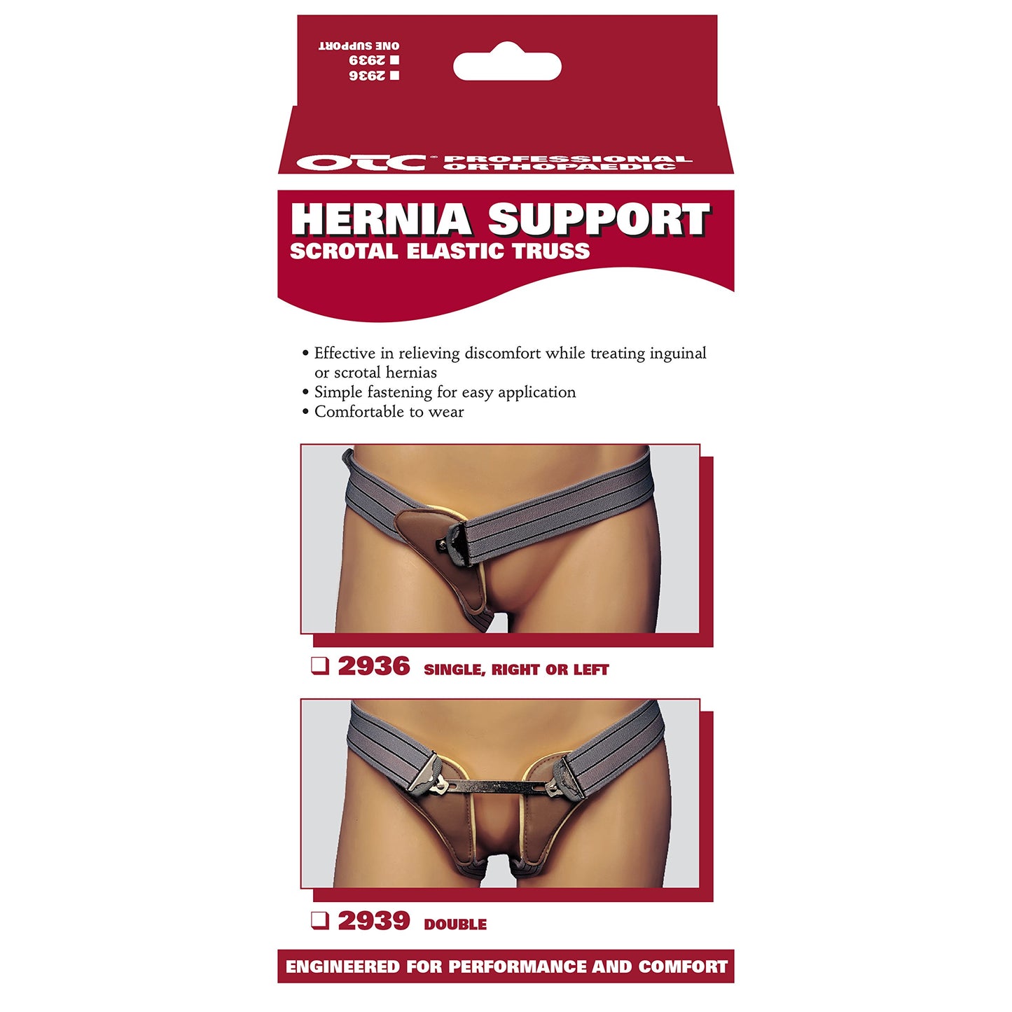 OTC Hernia Truss, Single or Double Herniation, Inguinal Scrotal Treatment, Medium