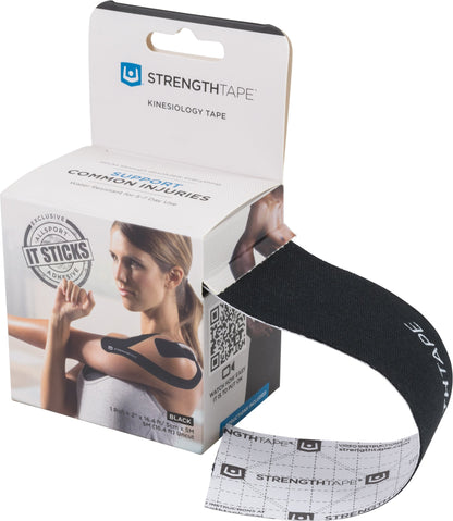 StrengthTape Kinesiology Tape - 5M Precut K Tape Roll - Premium Athletic Tape - Support and Prevent Injuries - Multiple Colors Available