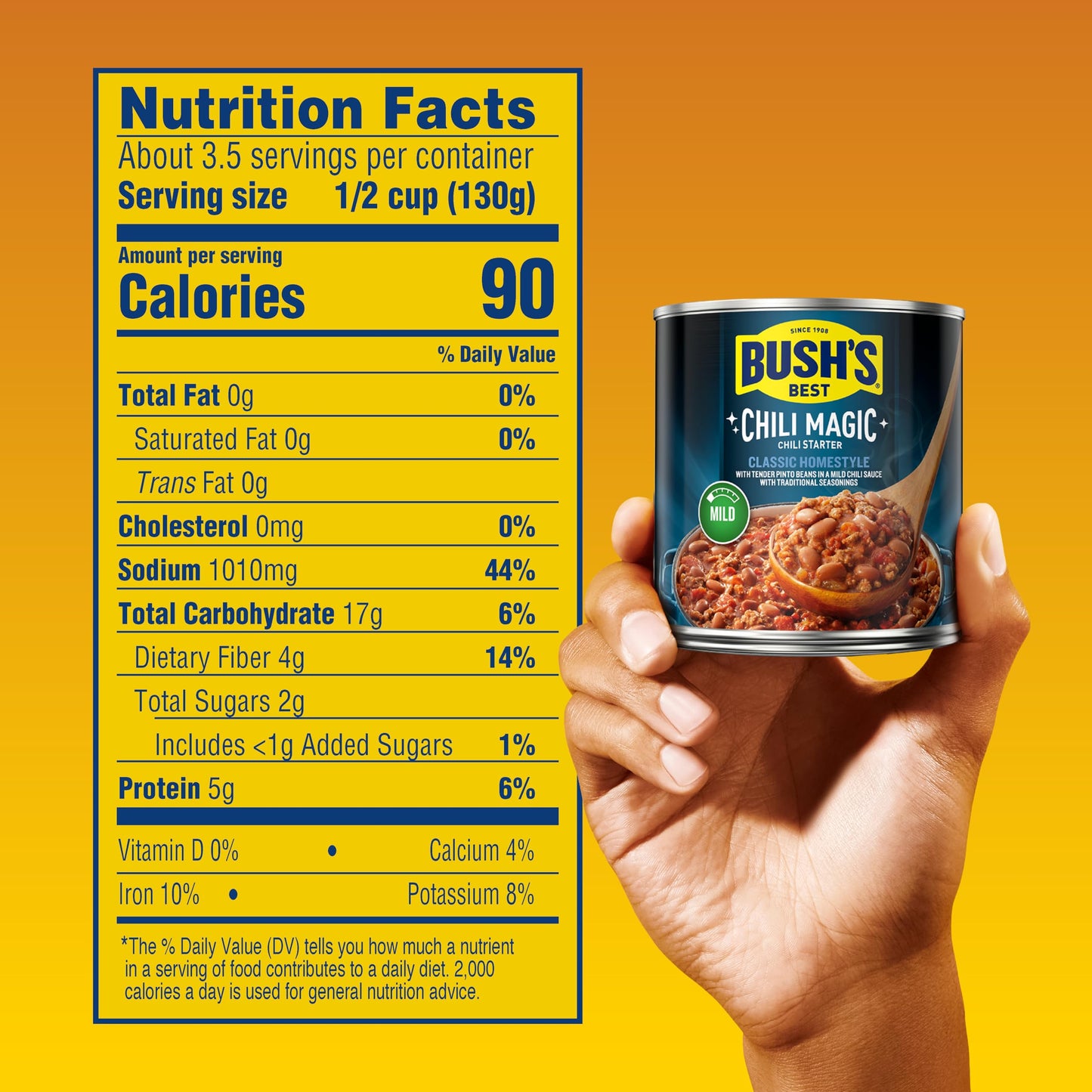 BUSH'S BEST Canned Chili Magic Chili Beans Starter Traditional Recipe (Pack of 12), Source of Plant Based Protein and Fiber, Low Fat, Gluten Free, 15.5 oz