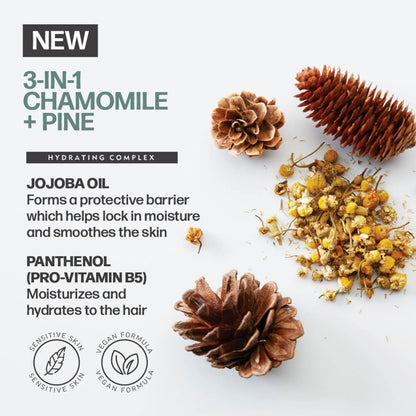 AMERICAN CREW 3-in-1 Chamomile & Pine, Shampoo, Conditioner & Body Wash for Men, All-in-One Care with Calming and Relaxing Fragrance, 15.2 fl oz