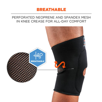 Ergodyne ProFlex 615 Neoprene Padded Knee Sleeve Support with Open Patella, Mild Compression Fit