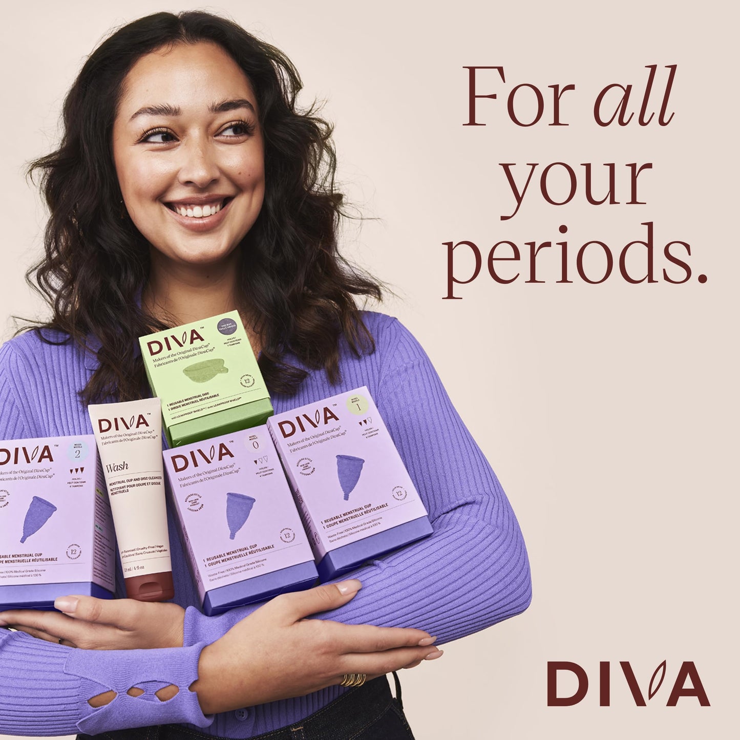 DIVA Disc & DIVA Wash Combo Pack - Comfortable, Reusable Menstrual Disc with Leakproof Shield - Period Disc for Up to 12 Hours of Continuous Wear - Wash for Period Disc - Disc Size Fits Most