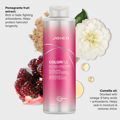 Colorful Anti-Fade Conditioner | For Color-Treated Hair | Preserve Hair Color & Vibrancy | Boost Shine & Reduce Breakage | Sulfate Free | With Camellia Oil & Pomegranate Extract