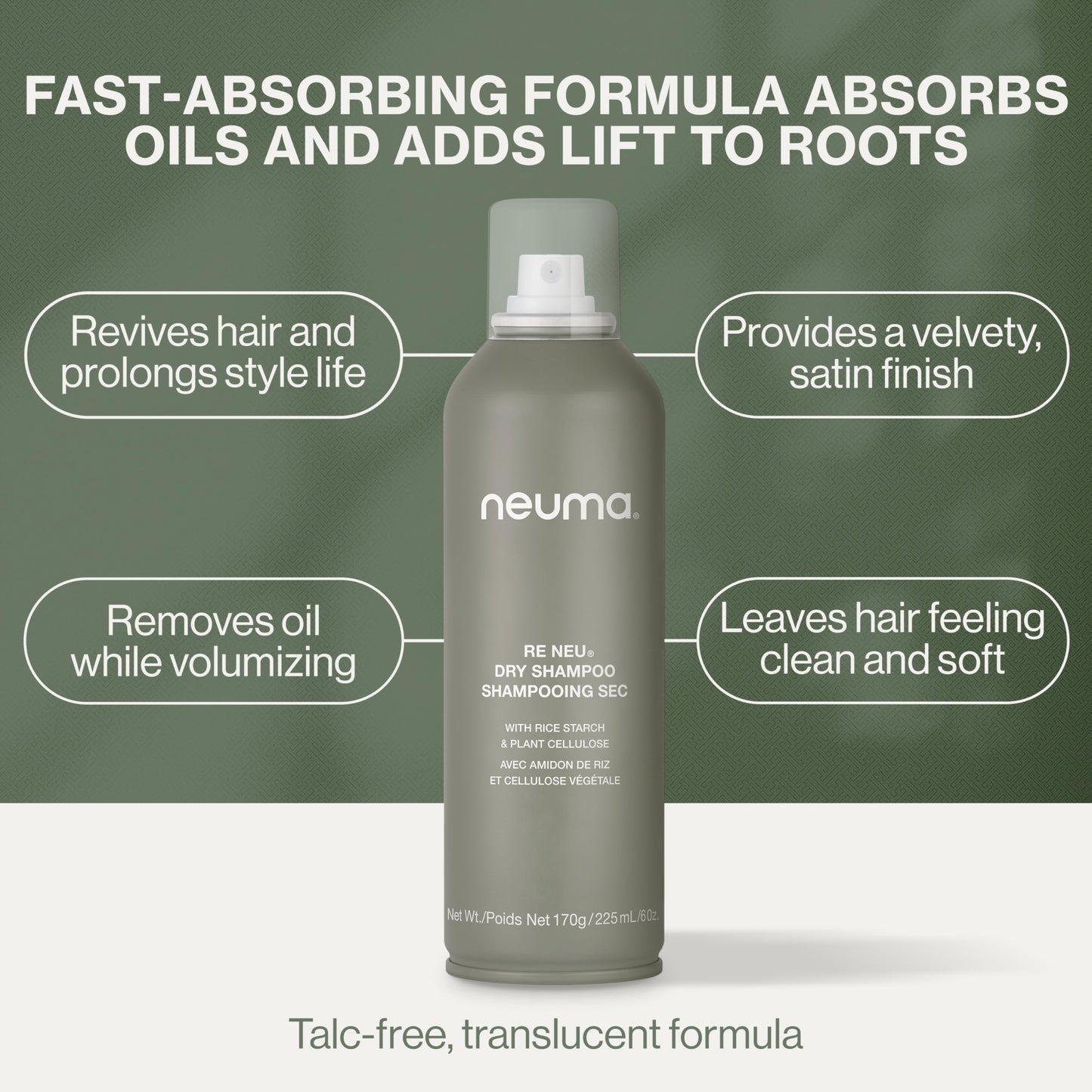 Neuma Re Neu Dry Shampoo 6 Fl. Oz. Talc-Free, Fast-Absorbing Volumizing Dry Shampoo, Coconut Kalette Scent