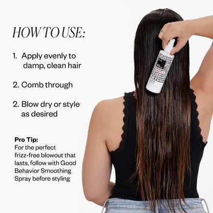 IGK GOOD BEHAVIOR 4-in-1 Prep Spray Travel | Leave In + Detangle + Heat Protectant | Vegan + Cruelty Free | 2 Oz