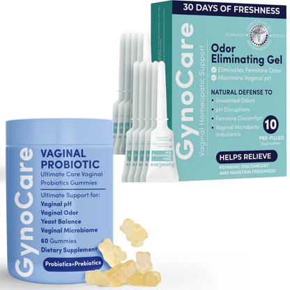 Terramed Just Think Comfort Vaginal Odor Eliminating Gel + Vaginal Probiotic Gummies – Dual Support for pH Balance, Odor Control, and Intimate Wellness