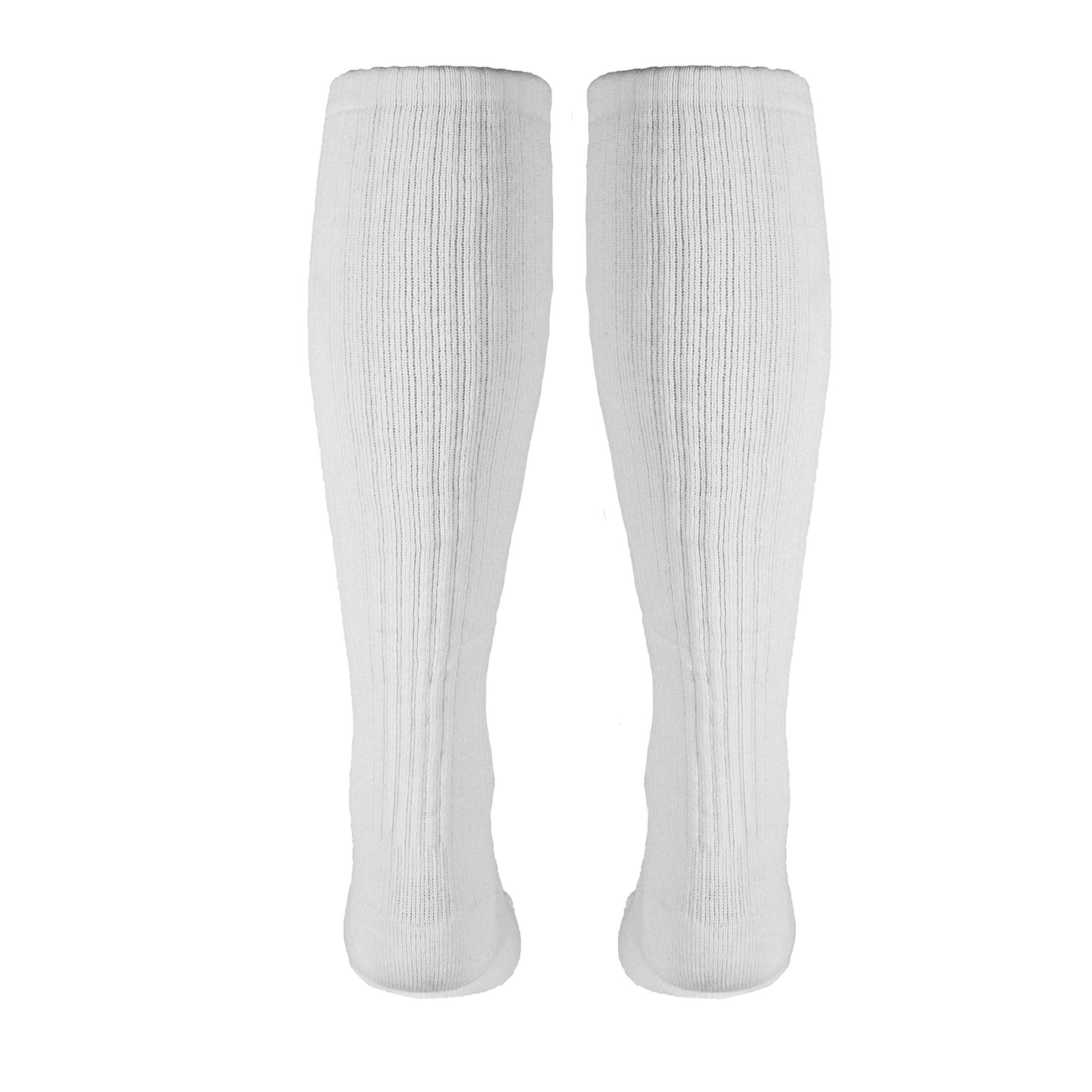Truform Diabetic Compression Socks for Men and Women, 8-15 mmHg Knee High Over Calf Length, White, Medium
