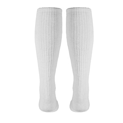 Truform Diabetic Compression Socks for Men and Women, 8-15 mmHg Knee High Over Calf Length, White, Medium