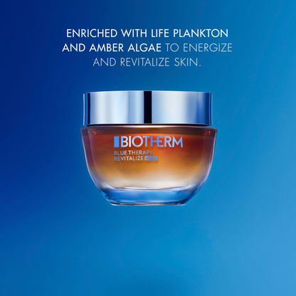 Biotherm Blue Therapy Amber Algae Revitalize Night, Anti-Aging Cream for Dehydrated and Mature Skin with Amber Algae, Nourishing and Firming Formula for a Glowing Complexion, 1.7 Fl. Oz.