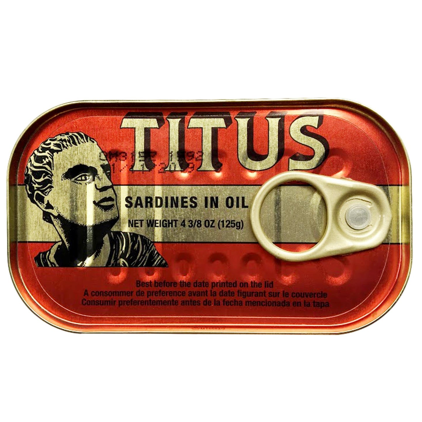 Univer TITUS Meaty Sardines Enveloped in Soybean Oil, Source of Omega-3 Fatty Acids, Pack of 12