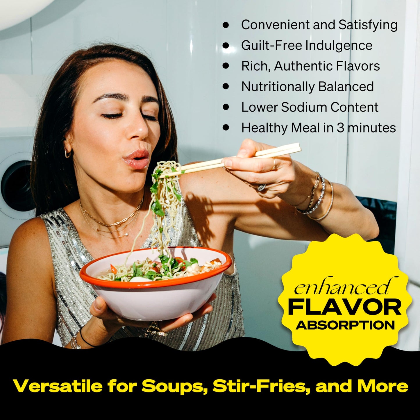 immi Creamy 'Chicken' Ramen Cup Noodles - 18g Plant-Based Protein, 8g Net Carbs, Keto Friendly, High Protein, High Fiber, Ready to Eat, 6 Pack