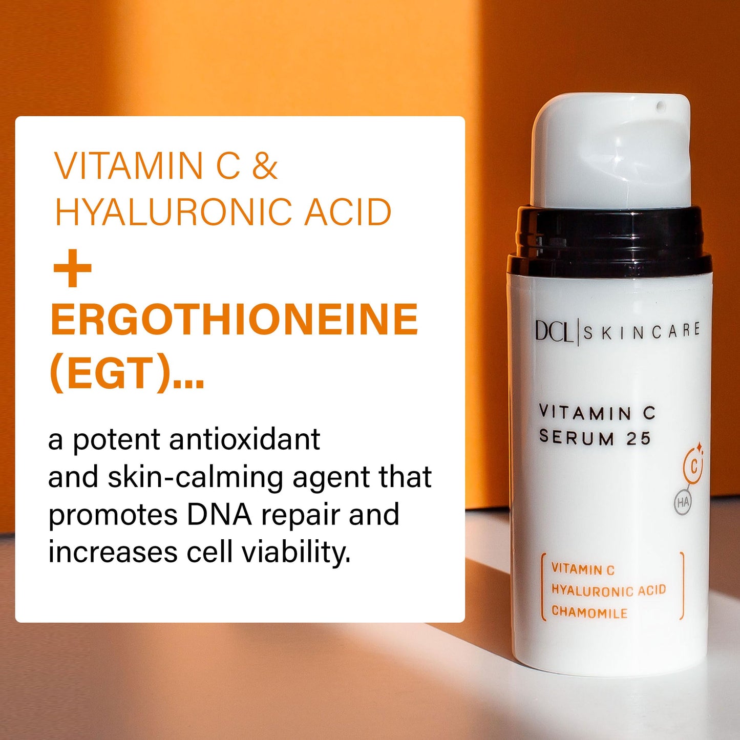 DCL Skincare Vitamin C Serum 25 with Ethyl Ascorbic Acid & Hyaluronic Acid, 1 fl oz