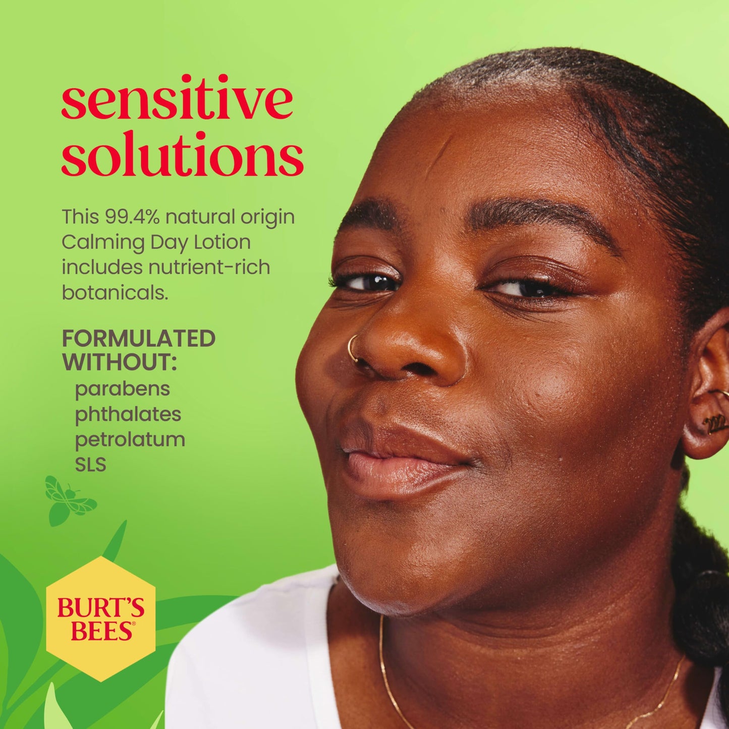 Burt's Bees SPF 30 Calming Day Face Lotion With Aloe and Rice Milk for Sensitive Skin, Sunscreen Face Lotion Soothes Redness and Irritation, 99.4 Percent Natural Origin Skin Care, 1.8 oz. Tube