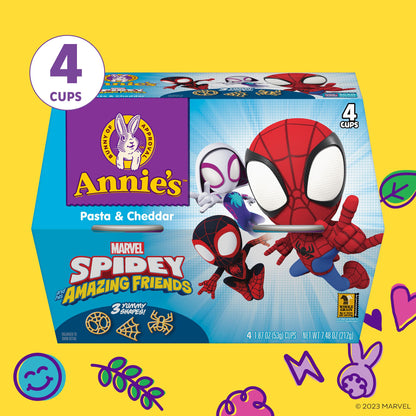 Annie's Marvel Spidey and His Amazing Friends Macaroni and Cheese, Microwavable Pasta and Cheddar, 4 Cups, 7.48 oz