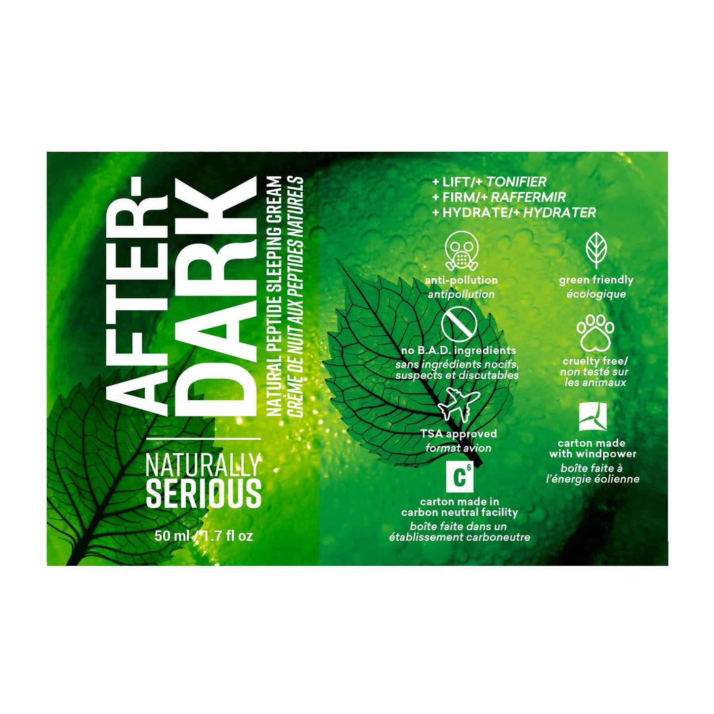 Naturally Serious | After-Dark Natural Peptide Sleeping Cream, Anti-Aging Night Cream, Vegan Skincare, Cruelty-Free Skincare