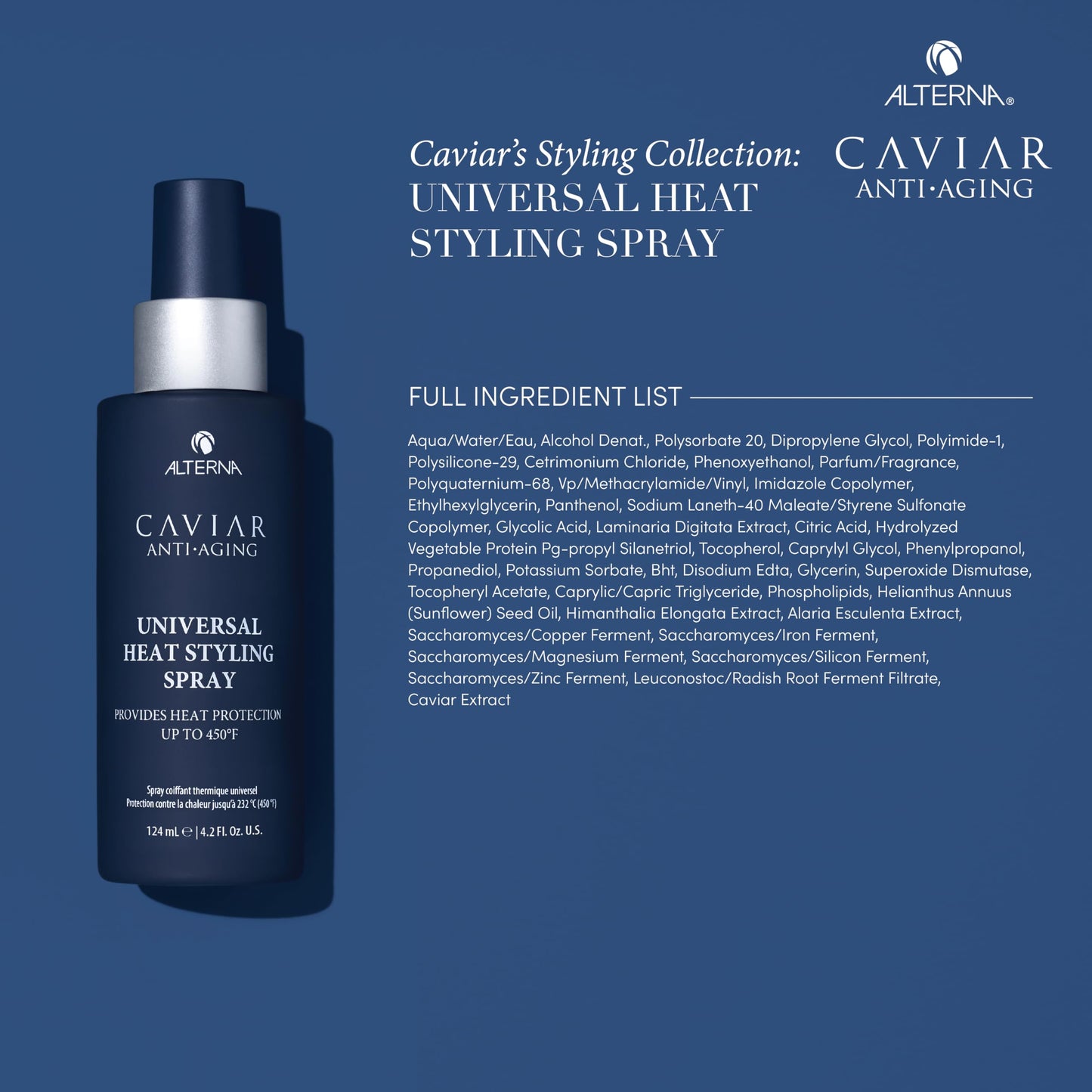 Alterna Haircare CAVIAR Anti-Aging Universal Heat Styling Spray 4.2 Fl Oz | Heat Protectant for Wet or Dry Hair | Detangles, Smooths, and Softens | Eliminates Frizz, Resists Humidity | All Hair Types