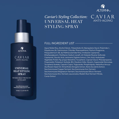 Alterna Haircare CAVIAR Anti-Aging Universal Heat Styling Spray 4.2 Fl Oz | Heat Protectant for Wet or Dry Hair | Detangles, Smooths, and Softens | Eliminates Frizz, Resists Humidity | All Hair Types