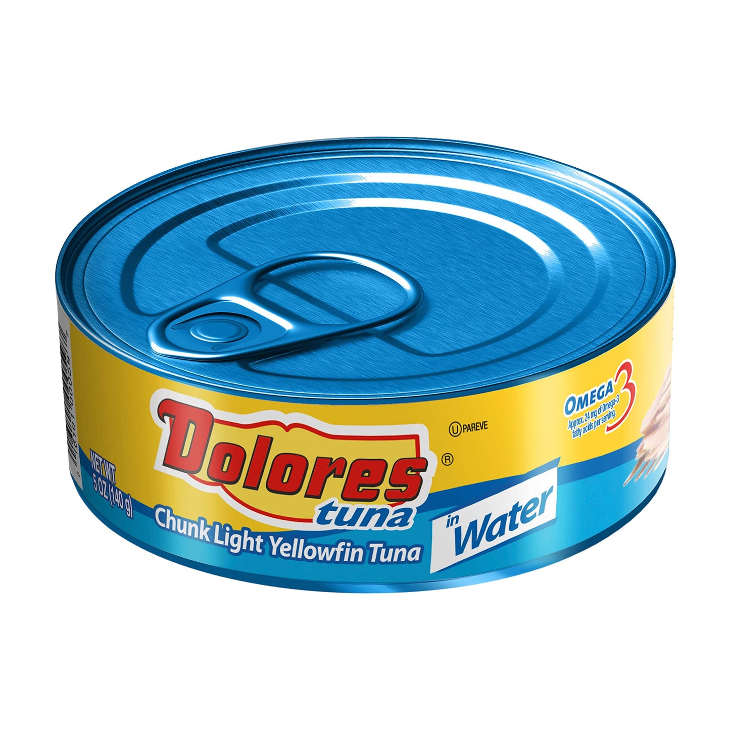 Dolores Tuna Chunk Light Yellowfin Tuna in Water, 5 oz Can (Pack of 24) – Mild Flavor, Flaky Texture, Ready-to-Eat Protein