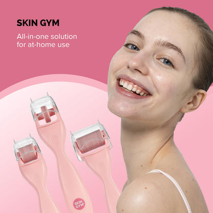 Skin Gym 3 Piece MicroRoller Set, Face and Body Microneedling Kit for Refined Texture & Enhanced Radiance