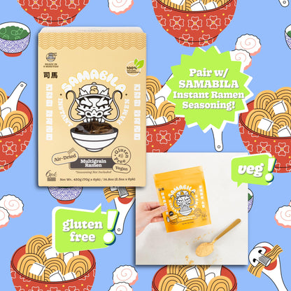 SAMABILA Multigrain Ramen (Pack of 6) - Air Dried - Gluten Free - Vegan - 100% Natural Ingredients