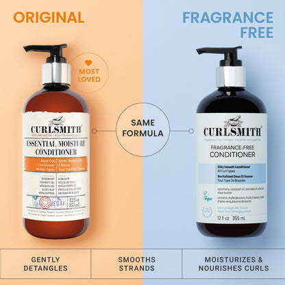 CURLSMITH Fragrance-Free Conditioner - Gently Detangles, Soften and Smooths Hair for Silky Curls (12 oz)