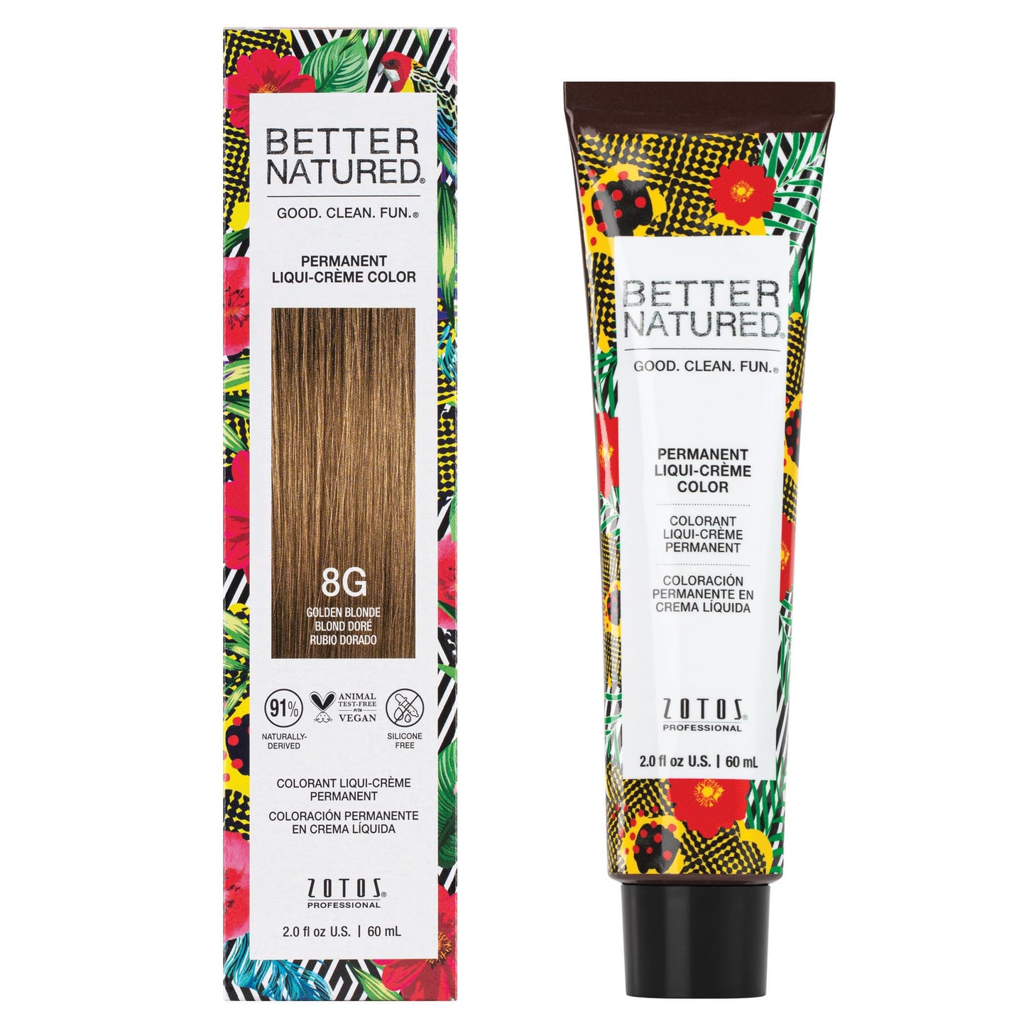 Better Natured Permanent 8G Golden Blonde Hair Color Dye - Naturally-derived, Vegan & 100% Gray Coverage that Lasts up to 8 Weeks