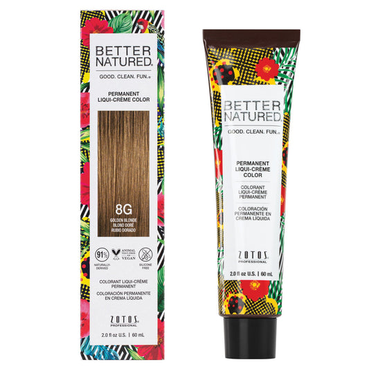 Better Natured Permanent 8G Golden Blonde Hair Color Dye - Naturally-derived, Vegan & 100% Gray Coverage that Lasts up to 8 Weeks