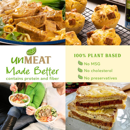 unMEAT Plant Based Meat | Easy to Prepare Plant Based Protein | Vegan Meat with Less Calories, Luncheon Meat Style, (Pack of 12)