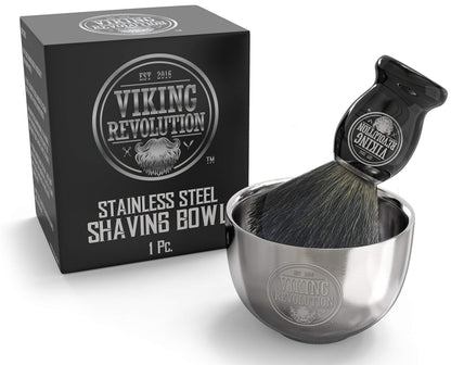 Viking Revolution Stainless Steel Shaving Soap Bowl- Shaving Mug for Shave Cream & Soap- Double Layer, Unbreakable Shaving Cup for Wet Shave 3.2" x 2.2"