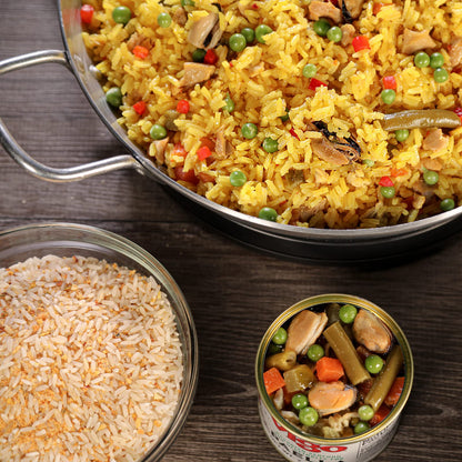 Vigo Authentic Paella Valenciana, Completely Seasoned Yellow Rice & Seafood Dinner, Spanish Recipe (8 Ounce (Pack of 12))