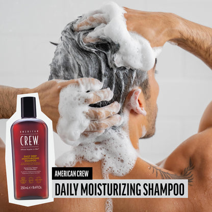 American Crew Shampoo for Men, Daily Deep Moisturizer, Naturally Derived, Vegan Formula, Citrus Mint Fragrance, 3.3 Fl Oz