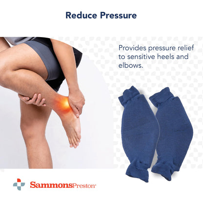 Sammons Preston Premium XXX-Large Heel/Elbow Protector, Soft Foam Pad, Dual-Purpose Cushion for Heels or Elbows, Lightweight & Non-Latex Sleeve, Skin-Friendly Terry Fabric, Sold in Pairs