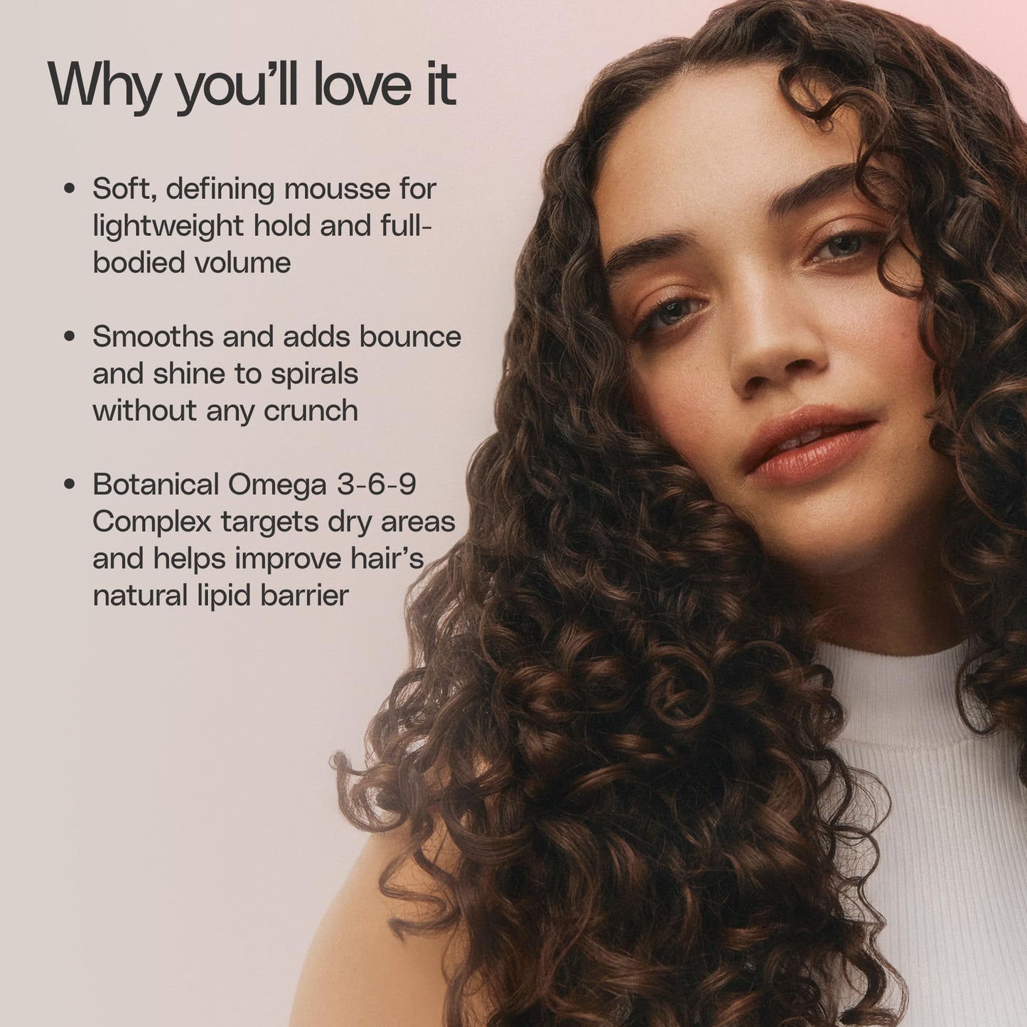 Ouidad VitalCurl+ Curl Defining Mousse, Lightweight Hair Foam, Styler for Soft, Touchable Hold, Adds Shine, Bounce & Volume, For Spiral Curls
