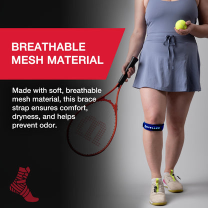 MUELLER Sports Medicine Jumper's Knee Single Strap for Men and Women, Knee Compression and Pain Relief Support, Ideal for Osgood-Schlatter's, Patellar Tendinitis, One Size