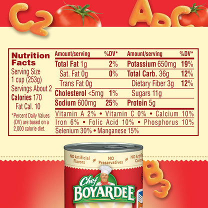 Chef Boyardee Mini ABC's and 123's Pasta, Canned Food, 15 Ounce (Pack of 12)